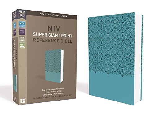 Niv Super Giant Print Reference Bible Font Size 165 Point Leathersoft Teal Red L