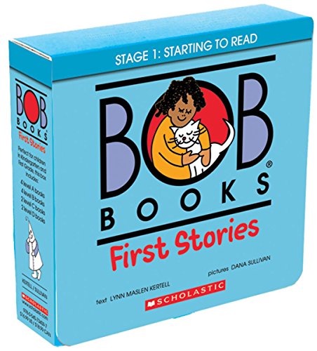 Bob Books First Stories Box Set of 12 Paperbacks Decodable Phonics Books Ages 4