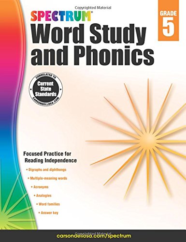 Spectrum Grade 5 Word Study and Phonics Workbooks Ages 10 to 11 5th Grade Word S