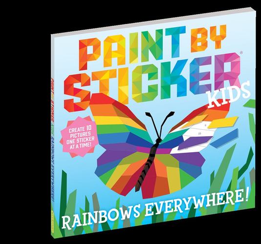 Paint by Sticker Kids Official Rainbows Everywhere Create 10 Pictures One Sticke